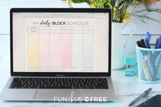 Daily Block Schedule Template Jordan Page Space for Living Organizing
